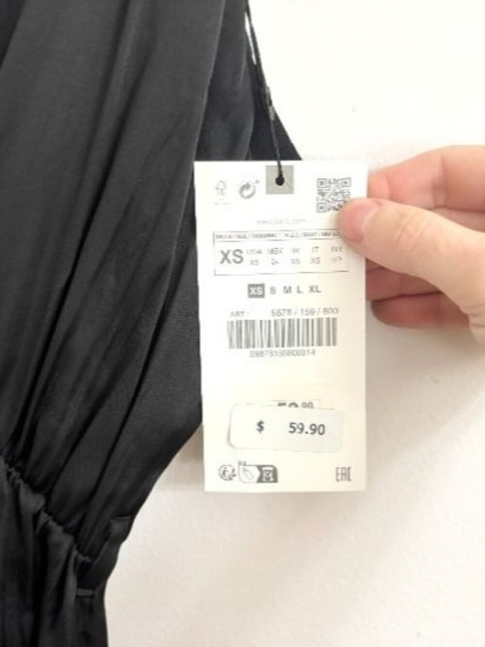 NWT Zara Black Satin Effect Floor Length Black Sleeveless Jumpsuit - Sz XS - Picture 5 of 12